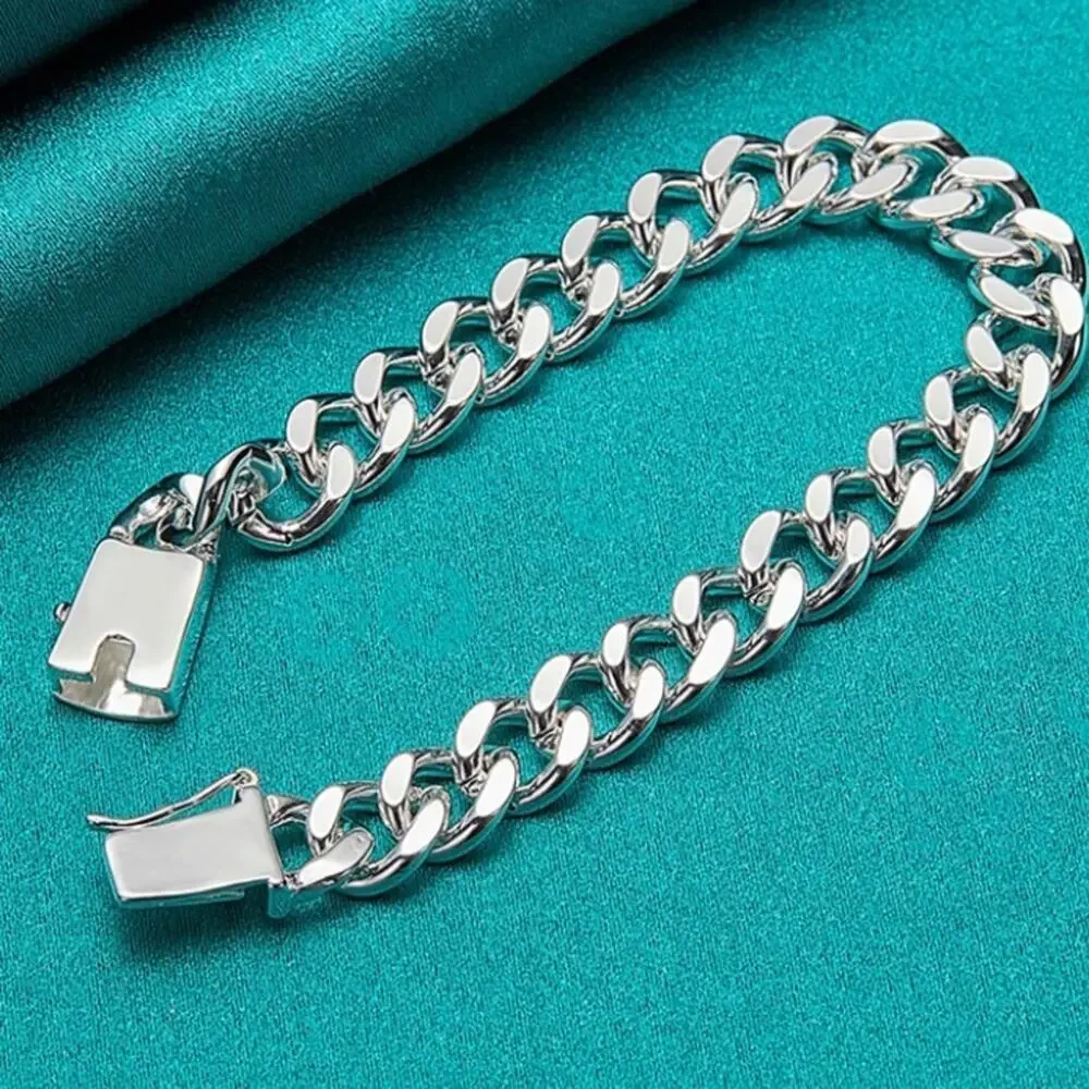 Sterling Silver Chain Link Cuban Necklace Curb Unisex